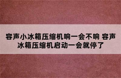 容声小冰箱压缩机响一会不响 容声冰箱压缩机启动一会就停了